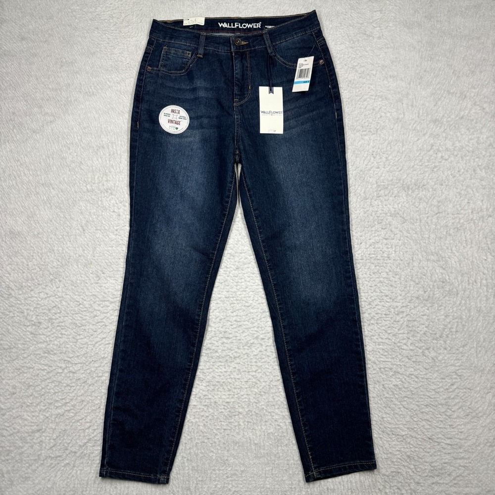 NWT Wallflower Fearless Curvey Super High Rise Ankle Jeans Blue Denim Pants 5